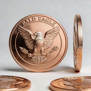 Pièce de monnaie souvenir en <span class=keywords><strong>cuivre</strong></span> massif de 1 once, design Aigle chauve majestueux de qualité supérieure, art en relief détaillé, élégant cadeau de collection - Product Image 2