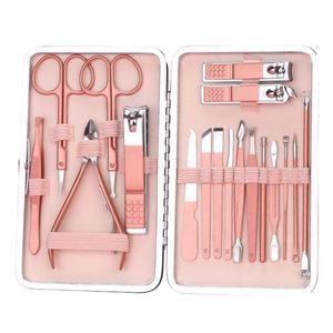 Juego de Manicura de Aleación de Oro Rosa al por Mayor de Fábrica, Kit de Cortauñas y Alicates de Dibujos Animados, 18 Piezas/Set, Regalo Promocional - Product Image 1