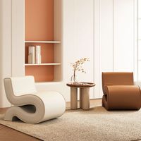 Fauteuil de négociation design tendance, irrégulier, de luxe léger, minimaliste, rembourré, pour bureau et réception