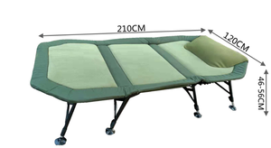 Equipo de <span class=keywords><strong>pesca</strong></span> de carpa Biwy para acampar al aire libre, cama táctica portátil de cama plana ancha de 6 piernas, silla de cama - Product Image 2