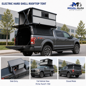 Kit de expansión de caja de camioneta F150 con tienda de techo eléctrica de carcasa rígida y tienda de campaña plegable para aventuras overland - Product Image 4