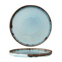 Assiette plate Harvest Turquoise Ø 26 cm empilable en céramique décorée à la main Dudson