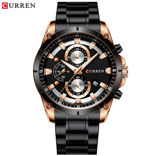 5 rose gold case black dial