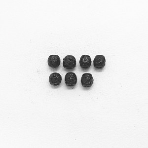 Perles d'espacement rondes en acier inoxydable noir Yunnique, motif floral, pour la fabrication de bracelets, 6 mm, apprêts de bijouterie moulés - Product Image 1