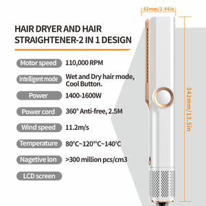 Multistyler Sèche-cheveux et lisseur à air chaud personnalisé, avec aspiration ionique inversée et écran LCD Nega - Product Image 2