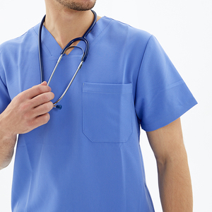 Conjuntos de uniformes de Hospital, licra, contraste, cuello en V, enfermería - Product Image 6