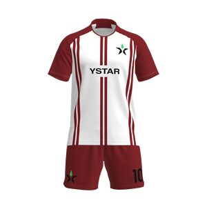 Elegante Conjunto de Camiseta de Fútbol Personalizada MYTH <span class=keywords><strong>STAR</strong></span> con Rayas Rojas y Blancas, Transpirable para Equipos - Product Image 1