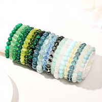 Bracelet en pierre naturelle Boxi, cristal, couleurs mélangées, simple, élégant et tendance, accessoires de bracelet, vente en gros