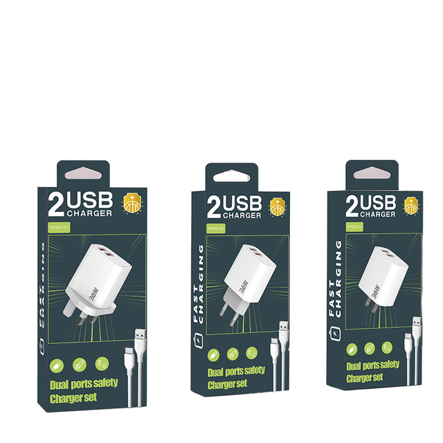 5V 2.4A 2 in 1 2 USB Charger WIth Micro Type C IOS Cable Mobile Phone Electronic Accessories Wall Charger for Androidd