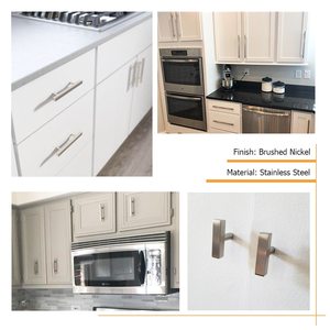Gagang lurus gagang kabinet kenop tarik pegangan perangkat keras untuk furnitur besi tahan karat lemari dapur pintu T Bar Modern - Product Image 5