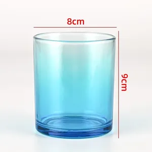 Wholesale Colored Frosted Glass Candle Jar Gold <b>Foiling</b> Transparent Minimalist Vessel Aromatherapy Cup Home Decor Gift <b>Container</b> - Product Image 6