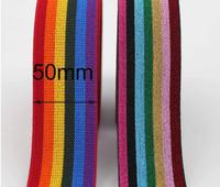 Deepeel EB123 5cm, accessoires de vêtement, tissu extensible, bande élastique, couture couleurs arc-en-ciel, bandes élastiques