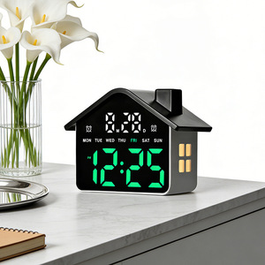 Réveil numérique LED en forme de maison <span class=keywords><strong>avec</strong></span> <span class=keywords><strong>veilleuse</strong></span>, affichage de la semaine, mode 24 heures et fonctionnement silencieux - Product Image 3