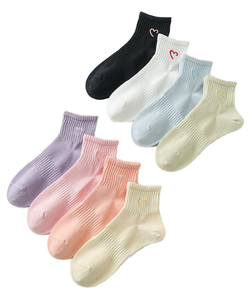 <b>Women</b> Ankle <b>Socks</b> Solid Color Cuff <b>Silk</b> Screen Printed Cotton Polyester Breathable Daily Wear Spring Style Custom Logo - Product Image 1