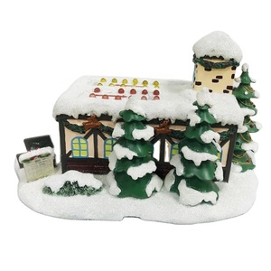 Nordic <strong>Christmas</strong> Decoration LED House Ornaments Resin <strong>Vintage</strong> Farmhouse Sculpture <strong>Christmas</strong> Home Decor - Product Image 1