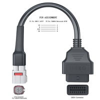 Conector OBD2 de 16 pines para motocicleta, Cable Obd de diagnóstico, Cable de extensión de diagnóstico Obd2 de PTFE para automóvil electrónico