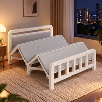 Lit pliant domestique 1,2 m, cadre en acier, design simple, portable, gain de place, lit assemblé pour adultes, idéal pour appartements locatifs