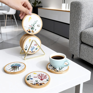 Cadeau fait main Fête des Mères : Kit de matériaux DIY pour sous-verres mosaïques, pour activités d'enfants et étudiants, succès de marché nocturne, boîte blanche - Product Image 3