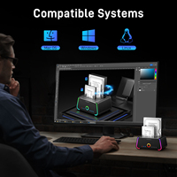 Nouvelle station d'accueil pour affichage, design innovant, super vitesse, fonction de clonage, avec RGB, USB 3.2, SATA, HDD, SSD, station d'accueil pour disques durs