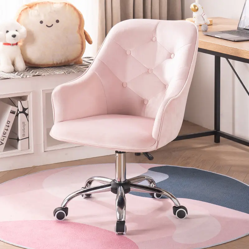 OEM ODM, лидер продаж, стул для домашнего офиса, кабинет, нордический Розовый бархатный офисный стул