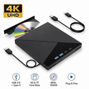 Grabadora de Blu-ray DVD 7 en 1 4K UHD, Unidad Óptica Externa USB 3.0 Tipo-C, Lector de Tarjetas SD y TF, Grabadora BDXL de 100GB para Windows y Mac - Product Image 1
