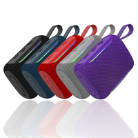 Mini haut-parleur Bluetooth portable TWS sans fil pour extérieur avec lumière RGB, étanche, basses puissantes, stéréo, radio FM, lecteur de carte TF et cordon