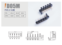 Conector Macho DGDTE D05M de 5.0mm, Cumple con el Informe Ambiental ROHS, Conector de Batería para Monitor Médico, 5 Pines, Aleación de Cobre Negro