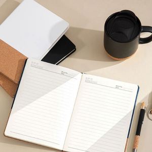 Custom Logo A5 Notebook Pen Keychain Base Ceramic Coffee Cup <b>Mug</b> With Cork Bottom Festival Promotional Business Gift Set - Product Image 5