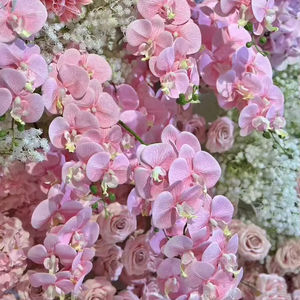 Decoración de Pared de Flores de Hortensia Simuladas para Salón de Bodas, Color Rosa Blanco, 8 Pies, Flores Artificiales de Seda Hechas a Mano de Alta Calidad - Product Image 5