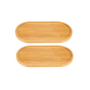 Plateau ovale en bois de bambou, plateau de rangement multifonction pour la cuisine, pour thé, café, pot de fleurs, usage domestique - Product Image 4