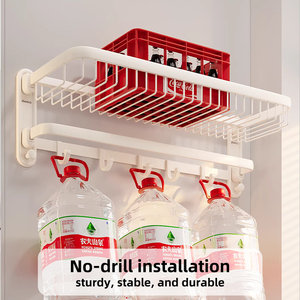 Estante de <span class=keywords><strong>Baño</strong></span> Estilo Crema, <span class=keywords><strong>Sin</strong></span> Perforaciones, Sensación de Alta Gama, <span class=keywords><strong>Toallero</strong></span> para <span class=keywords><strong>Baño</strong></span> - Product Image 5