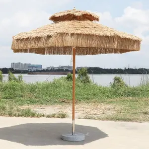 Oem Uv-bescherming Brandwerende Outdoor Patio Hotel Stro Riet Parasol Paraplu Voor Zwembad