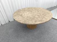 Nouveau design Table de salle à manger d'intérieur haut de gamme Table ronde avec plateau en bois et dessus en marbre Personnaliser la taille des couleurs