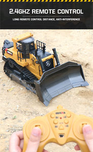 HOSHI <span class=keywords><strong>HUINA</strong></span> <span class=keywords><strong>1569</strong></span> <span class=keywords><strong>Bulldozer</strong></span> lourd en alliage 1:16, camion RC 9 canaux 2,4 GHz, véhicule d'ingénierie, <span class=keywords><strong>bulldozer</strong></span> lourd avec corps en alliage - Product Image 3