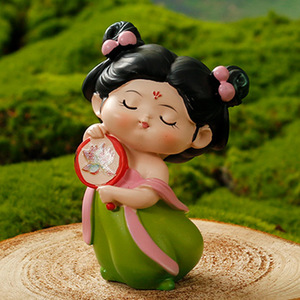 Figurines en résine Yu Mo Tang Palace Night Dream, poupées Hanfu, décoration de bureau, ornement de voiture, cadeau pour filles - Product Image 4