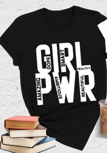 T-shirt Girl Power da donna, casual, 100% cotone, girocollo, stampa con scritta femminista, per tutte le stagioni, vestibilità regolare, manica corta - Product Image 3