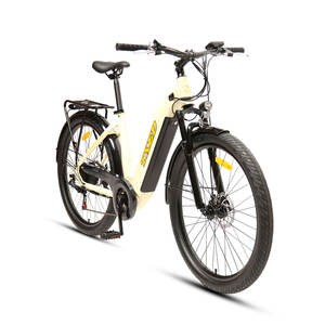 TXED Vélo électrique hybride 36V 250W, <span class=keywords><strong>selle</strong></span> souple, moteur arrière à 7 vitesses, guidon en alliage, vélo de ville pour femmes, 27.5 pouces - Product Image 1