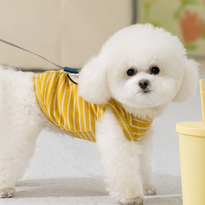 <b>Cute</b> Striped <b>Bear</b> Vest For Dogs Summer Spring Breathable Thin Pet Clothes Yellow Blue Polyester Vest For Teddy Bichon Frise - Product Image 4