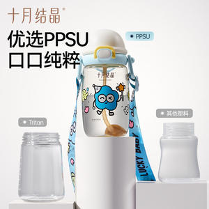 October Crystal Straw Water <b>Bottle</b> PPSU Portable For Pregnant And Postpartum Women With Cartoon Design - Product Image 4