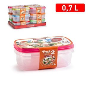 FIAMBRERA SET2 0.7L Contenedor de Alimentos de Plástico Práctico y Elegante, Diseño Rectangular Moderno, Apilable, Solución para Almacenamiento de Alimentos - Product Image 1