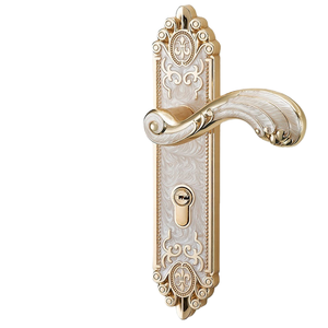 5202 Ivory White Universal Mute Solid Wood Door <b>Lock</b> for Bedroom European Style Household Use - Product Image 3