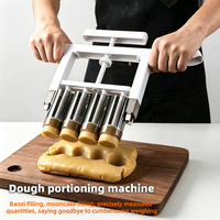 Diviseur de pâte manuel 4 trous en ABS de qualité alimentaire, taille de portion réglable pour la garniture de gâteaux de lune, la pâte de baozi et de raviolis