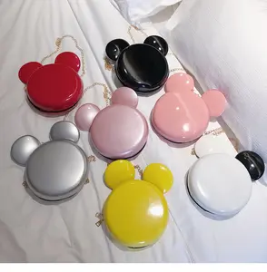 Ransel Kulit PU Anak Perempuan Dewasa Kartun Mickey Baru 2021 Hadiah Persediaan Pelajar Strip Logam