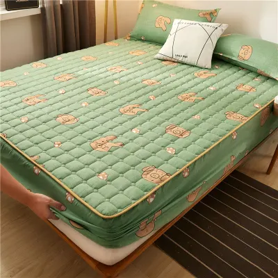 Green Protector Cooling Waterproof Thick Mattress Cover With Zipper