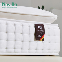 Matelas orthopédique Novilla DR803 Premium confortable et moelleux à ressorts ensachés pour lits, avec mousse à mémoire de forme et latex naturel, idéal pour les hôtels