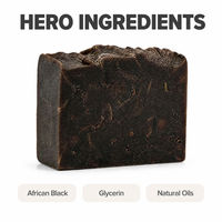 Savon noir africain artisanal, savon solide pour le visage et le corps, contrôle du sébum, étiquette privée, 100g