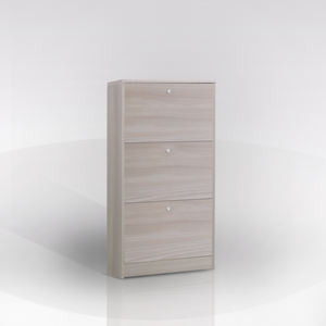 Zapatero con 3 puertas abatibles, modelo multiusos, 62x29 cm, A. 121 cm, madera de olmo - Product Image 1