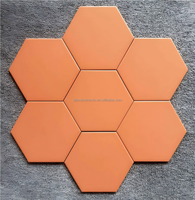 Carreaux hexagonaux orange 200x230mm en céramique mate terracotta pour balcon, cuisine, salle de bain, mur d'évier, sol, style nordique minimaliste