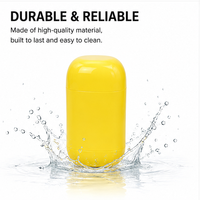 Tube de déodorant ovale jaune personnalisable avec logo, en PP recyclable, 30g, pour emballage de soins personnels