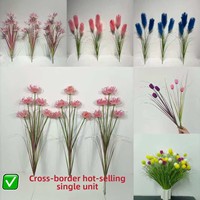 Rumput buatan, rumput bawang, pengiriman lintas batas, tanaman hijau buatan, rumput pampas cerah, tulip, rumput bulu kelinci, ulat, bola-bola kecil